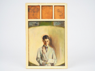 Vente aux enchères Mario CAVAGLIERI.  "Portrait de jeune homme au billet doux"  Huile sur
