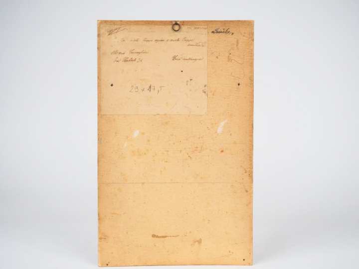 Mario CAVAGLIERI.  "Portrait de jeune homme au billet doux"  Huile sur