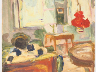 Vente aux enchères Mario CAVAGLIERI.  "Fillette dans le petit intérieur de Padoue" Huile 