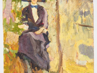 Vente aux enchères Mario CAVAGLIERI.  "Jeune anglaise à Zermatt" Huile sur carton, titrée