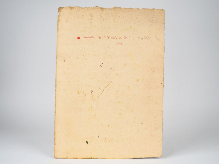 Mario CAVAGLIERI.  "Giulietta dans la plaine du Pô" Huile sur carton, 