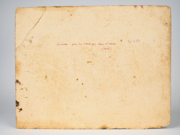 Mario CAVAGLIERI. "Giulietta pose, en odalisque, dans l'atelier" Huile