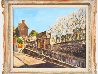Vente aux enchères Mario CAVAGLIERI.  "Montmartre et la vigne de Montmartre". Huile sur t