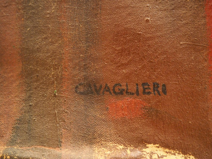 Mario CAVAGLIERI. "Lina" Huile sur toile, signée en bas à droite Dim. 