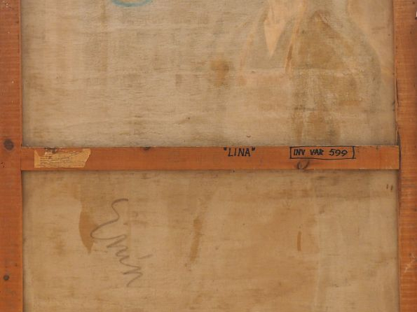 Mario CAVAGLIERI. "Lina" Huile sur toile, signée en bas à droite Dim. 