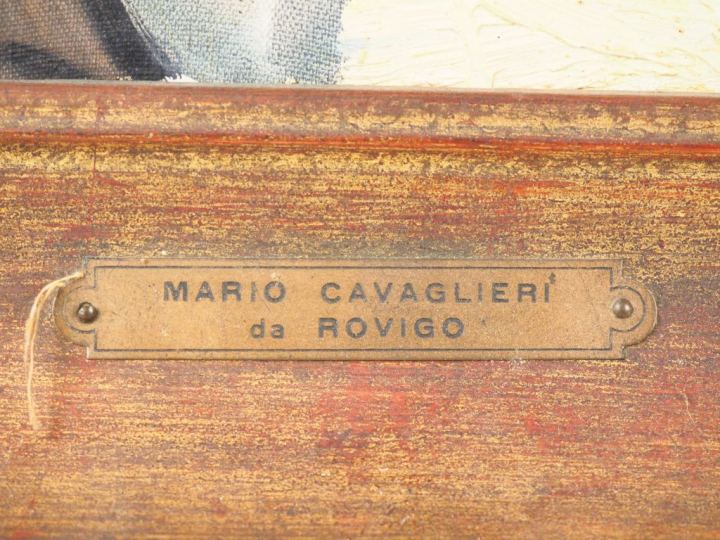 Mario CAVAGLIERI.  "Plage d'Hossegor" Huile sur toile, signée en bas à