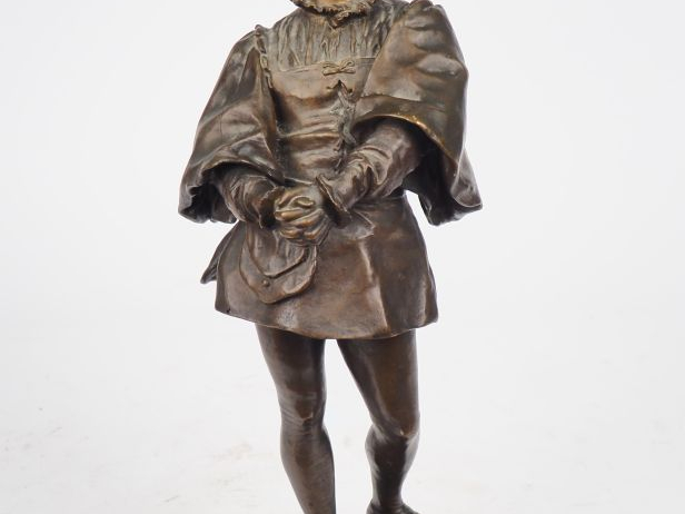 Paul FILHASTRE. "Une chanson d'amour". Sculpture en bronze à patine br