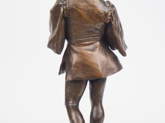 Paul FILHASTRE. "Une chanson d'amour". Sculpture en bronze à patine br