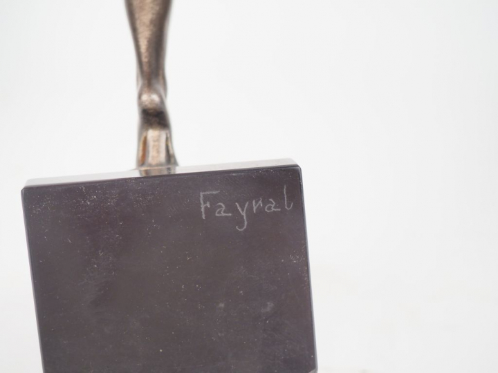 FAYRAL. "Danseuse Art Déco". Sujet en bronze sur un socle en marbre no