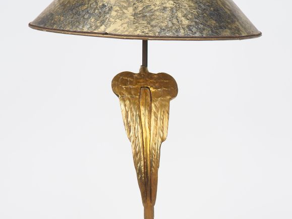 Charles RANC. Lampe en bronze doré en forme d'aigle Signée  Dim. 37,5 