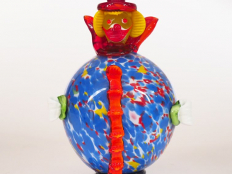 Vente aux enchères Sujet en verre filé de Murano "Le clown". H. 25 cm.