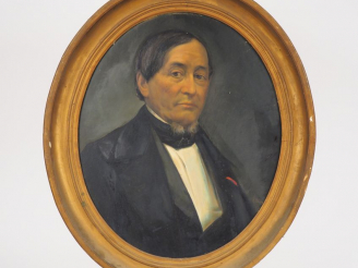 Vente aux enchères Ecole française XIXème. "portrait d'homme en médaillon" Huile sur toil