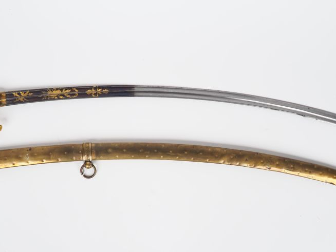 Sabre de luxe d’officier de cavalerie légère monture en bronze doré ca