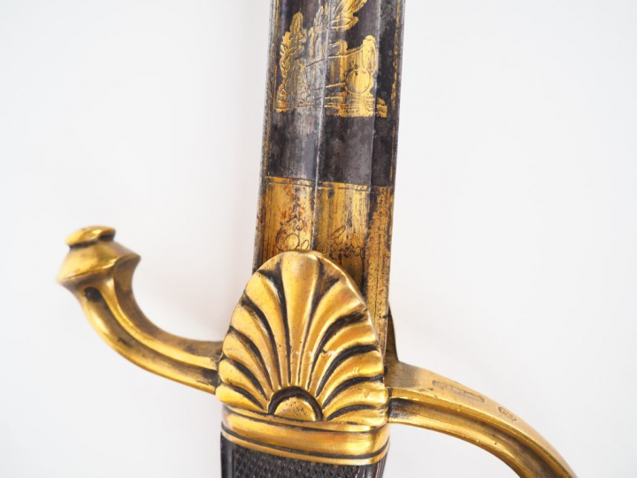 Sabre de luxe d’officier de cavalerie légère monture en bronze doré ca