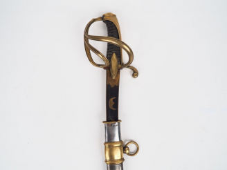 Vente aux enchères Sabre à la chasseur pour officier de cavalerie légère type AN IX, mont