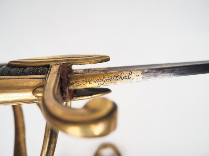 Sabre à la chasseur pour officier de cavalerie légère type AN IX, mont