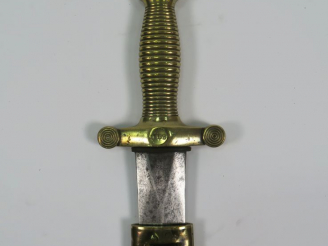 Vente aux enchères Glaive modèle 1831, monture en bronze fusée à torons (25), lame droite