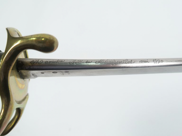 Sabre troupe de cavalerie légère au règlement de 1816. Monture en bron