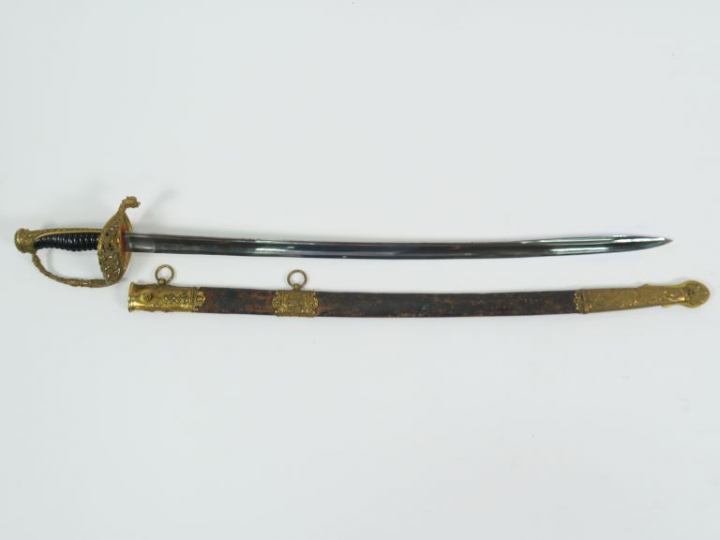 Sabre de luxe d’officier de marine modèle 1853 début troisième républi