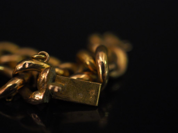 Bracelet souple en or jaune, maille gourmette.  Long. 18,5 cm Poids. 7