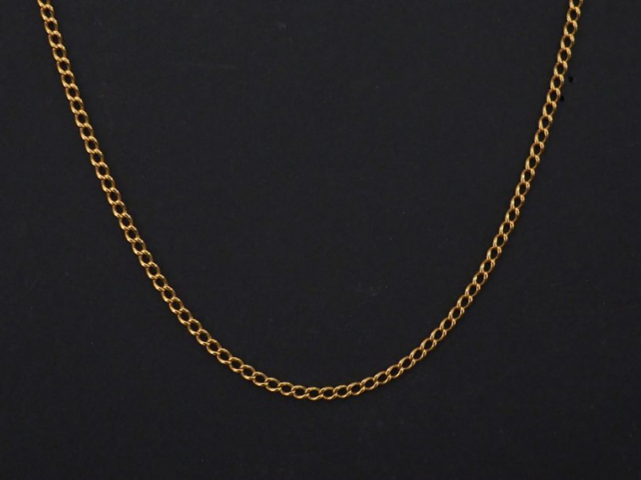 Chaine en or jaune, maille gourmette. Long. 46,5 cm Poids. 4,45 g   