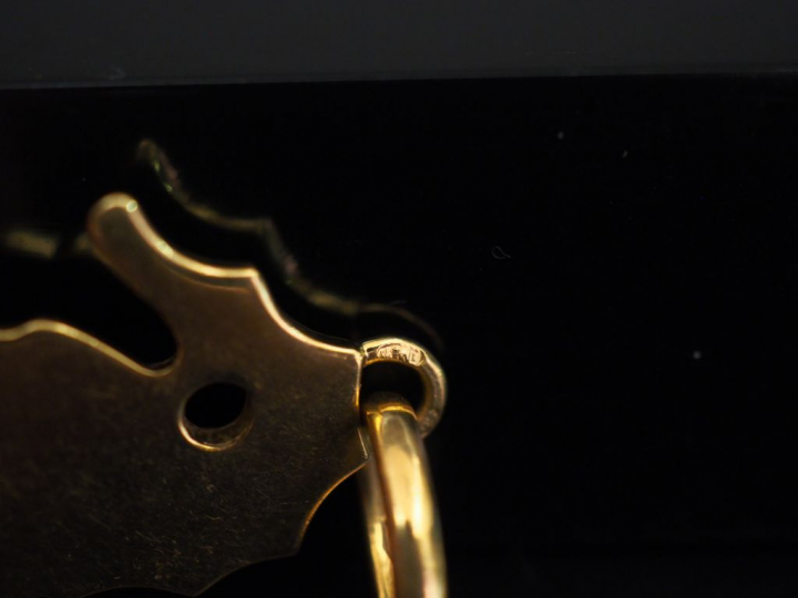 Pendentif en or jaune, en forme d'hippocampe. H. 3,2 cm Poids. 4,30 g 