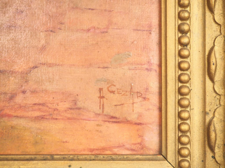 Albert Cézard (1869-vers 1916) « Le musicien »  Huile sur toile représ