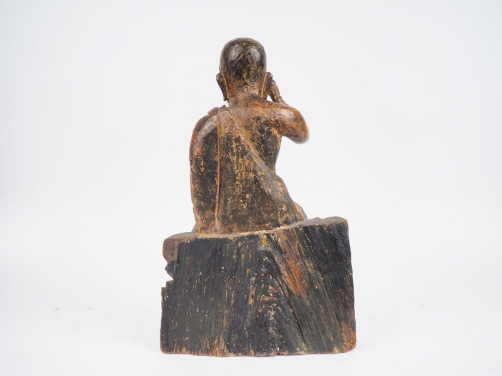 Chine période Yuan, XIVe-XVe siècle, Statuette en bois laqué et doré r