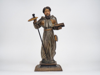 Vente aux enchères Sculpture fin XVIIIème - début XIXème en bois polychrome. "apôtre". Di