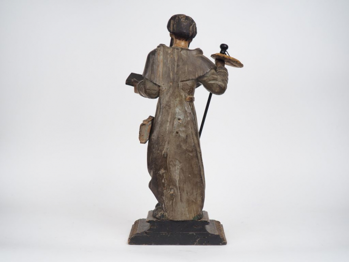 Sculpture fin XVIIIème - début XIXème en bois polychrome. "apôtre". Di