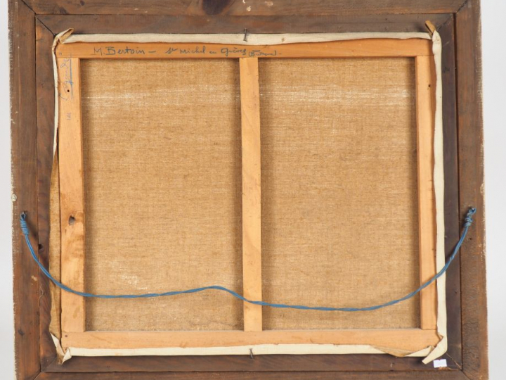 M. BERTOIN. "St Michel en Grévey".  Huile sur toile, signée en bas à g