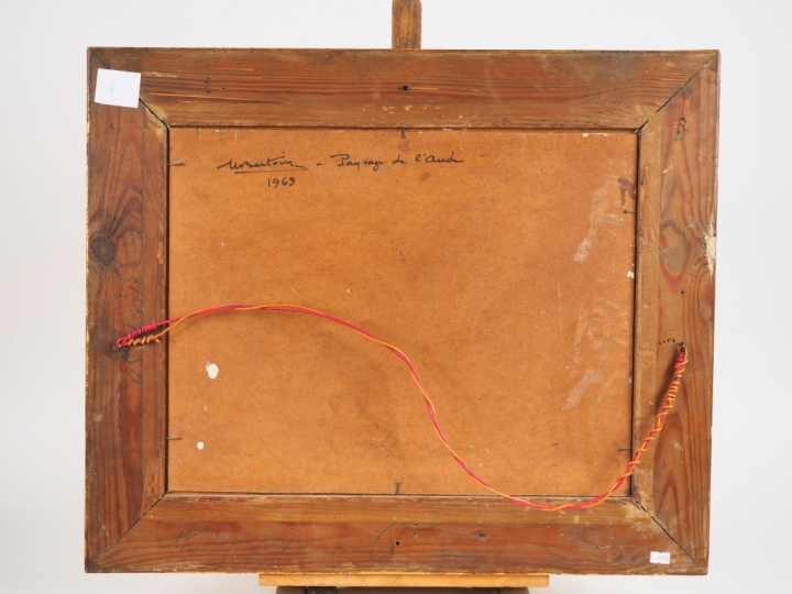 M. BERTOIN. 'Paysage de l'Aude'. Huile sur panneau, signée en bas à dr