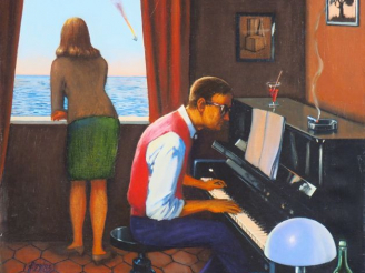 Vente aux enchères Sergio CECCOTTI. "'Momenta Musicale" Huile sur toile, signée en bas à 