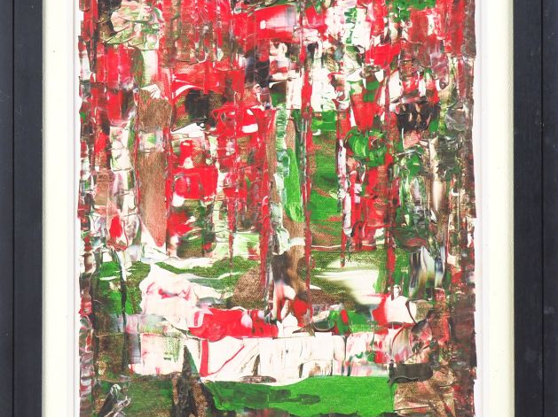 DEROLF. "Composition" Huile sur isorel, signée en bas à droite. Dim. 6