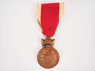 Vente aux enchères Rare médaille Croate pour Oustachis (Ustaše), module rond biface en cu