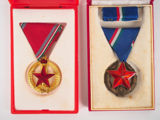 Vente aux enchères Lot de deux décorations en boite de la république socialiste de Hongri