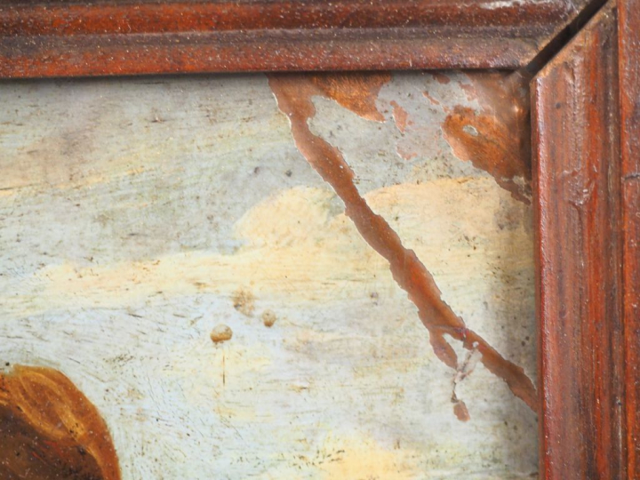 Ecole française XVIIème. "Vierge à l'enfant". Huile sur cuivre. Dim. 2