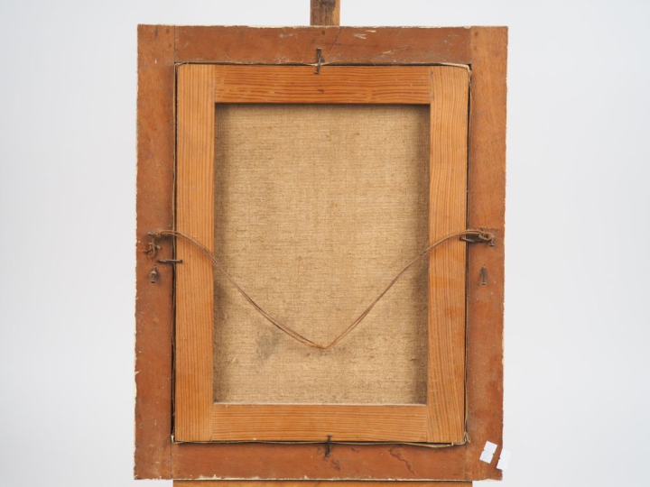 Ecole africaniste XXème.   "Portrait d'homme". Huile sur toile, signée