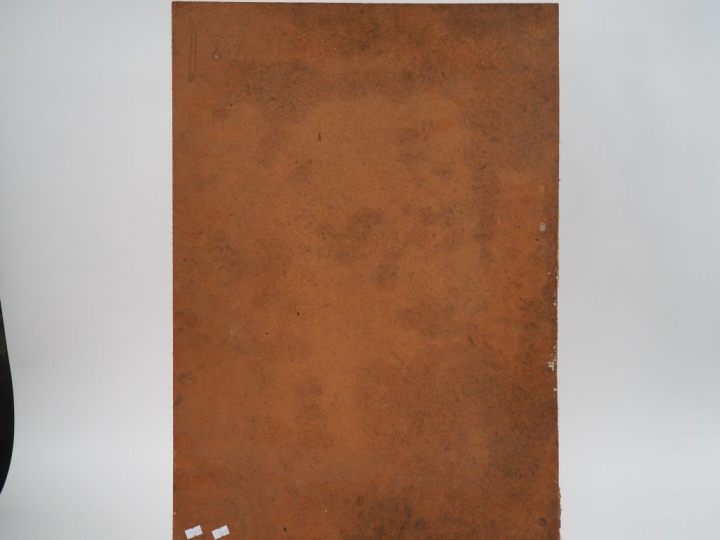 J. CAPDEVILLE. "Homme et taureau". Huile sur toile marouflée. Signée e