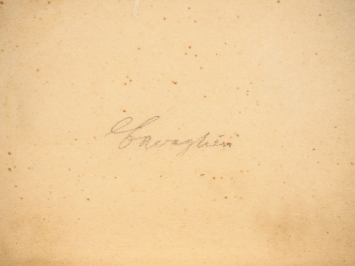 Mario CAVAGLIERI. "Paysage". Dessin en couleur, signé en bas à gauche.