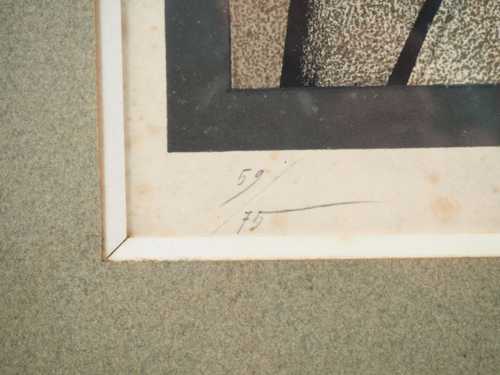 Mikhail CHEMIAKIN. "Personnages". Lithographie en couleur signée en ba