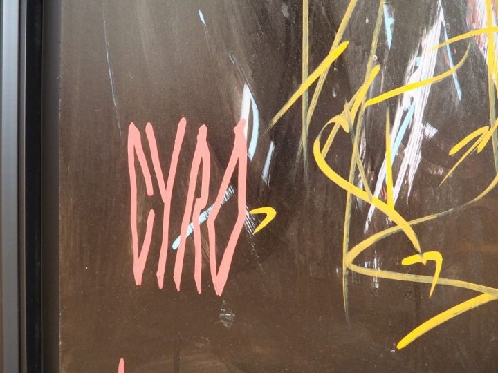 CYRO. "Taureau". Huile sur carton, signée en bas à gauche. Dim. 120 x 