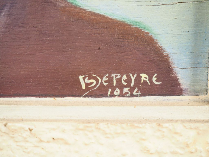 S. DESPEYRE.   "Portrait de jeune africaine". Huile sur panneau, signé