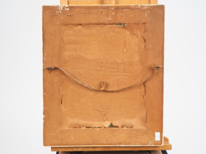 S. DESPEYRE.   "Portrait de jeune africaine". Huile sur panneau, signé