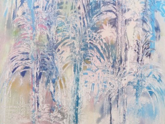 Vente aux enchères Jan DELUNAY. "Palm beach II". Huile sur toile, signée, datée et titrée