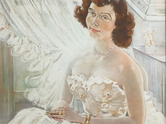 Vente aux enchères P. FILHIAUD LAVERGNE. "Portrait d'élégante". Grand pastel, signé en ba