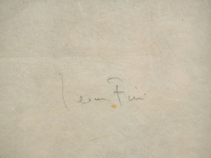 Léonor FINI. "Portrait". Lithographie en couleur, signée bas à droite 