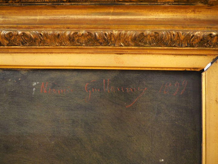 GUILLAUMEY.  "Portrait d'homme aux palmes académiques". Huile sur toil