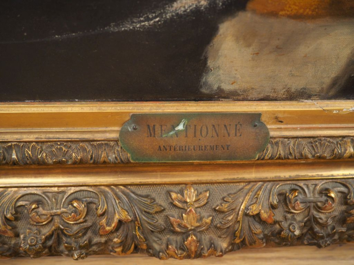 GUILLAUMEY.  "Portrait d'homme aux palmes académiques". Huile sur toil