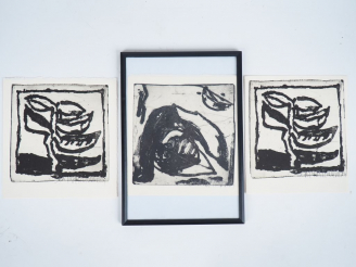 Vente aux enchères Jean-Pierre PINCEMIN. "Sans titre". 3 eaux-fortes (épreuves d'artistes